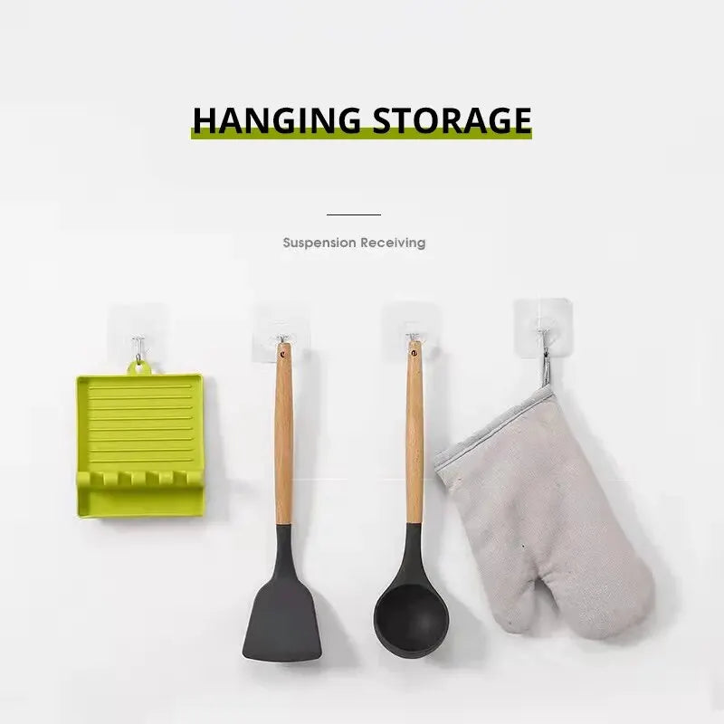 Kitchen Spoon Rest, Utensil Holder & Pot Lid Organizer Rack