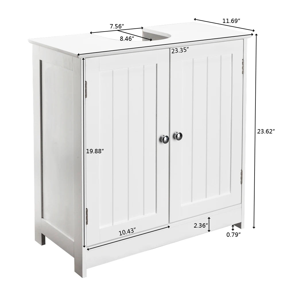 White Storage Cabinet for Bathroom Sink
