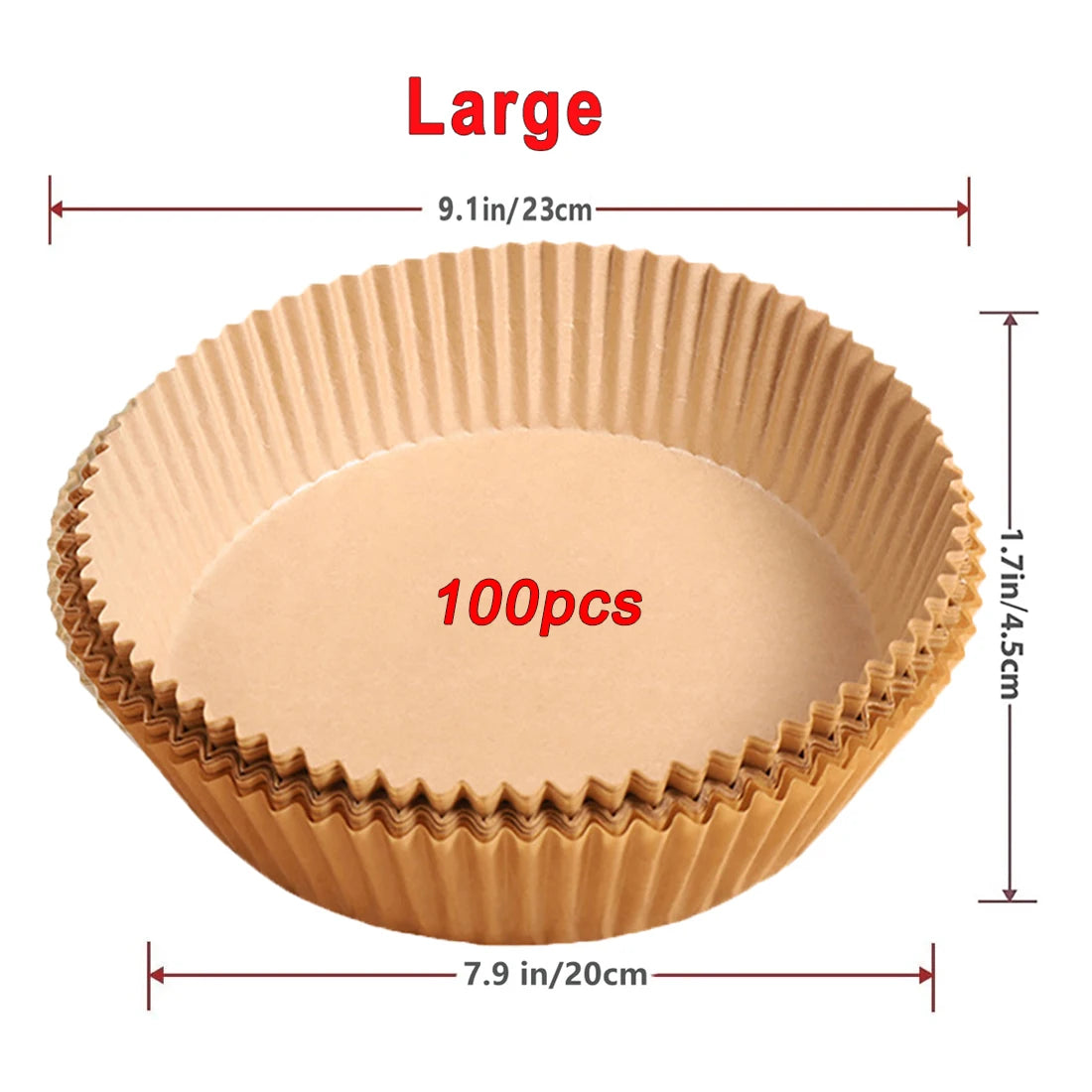 50/100PCS Air Fryer Paper Liners – Round & Square Non-Stick Disposable Parchment Baking Sheets