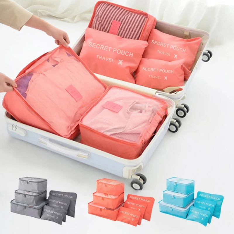 Travel Organizer Set – 6-Piece Packing Cubes for Clothes & Essentials
