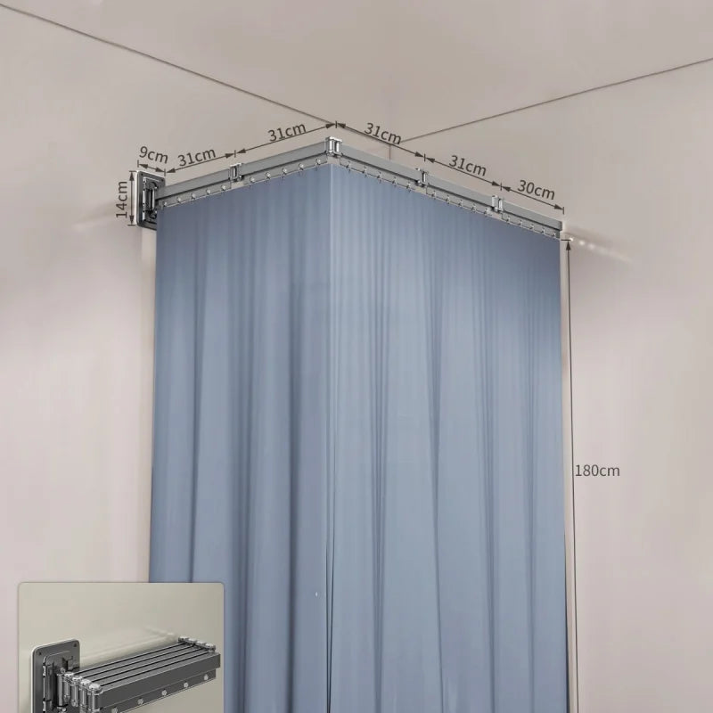 Folding Shower Curtain Set – Space-Saving Dry & Wet Separation
