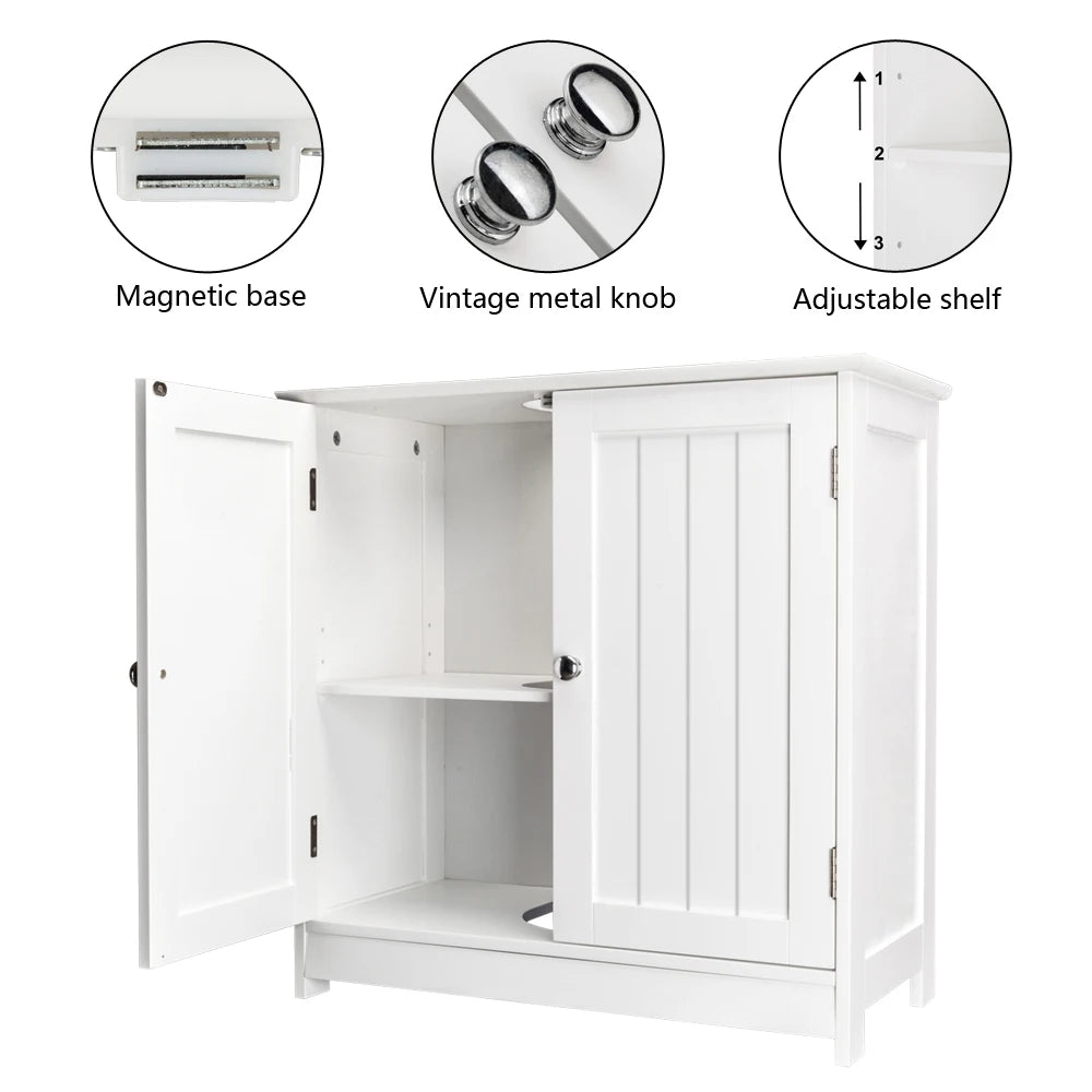 White Storage Cabinet for Bathroom Sink