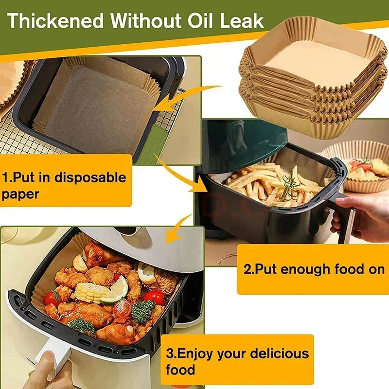 50/100/200Pcs Air Fryer Baking Paper Non-Stick