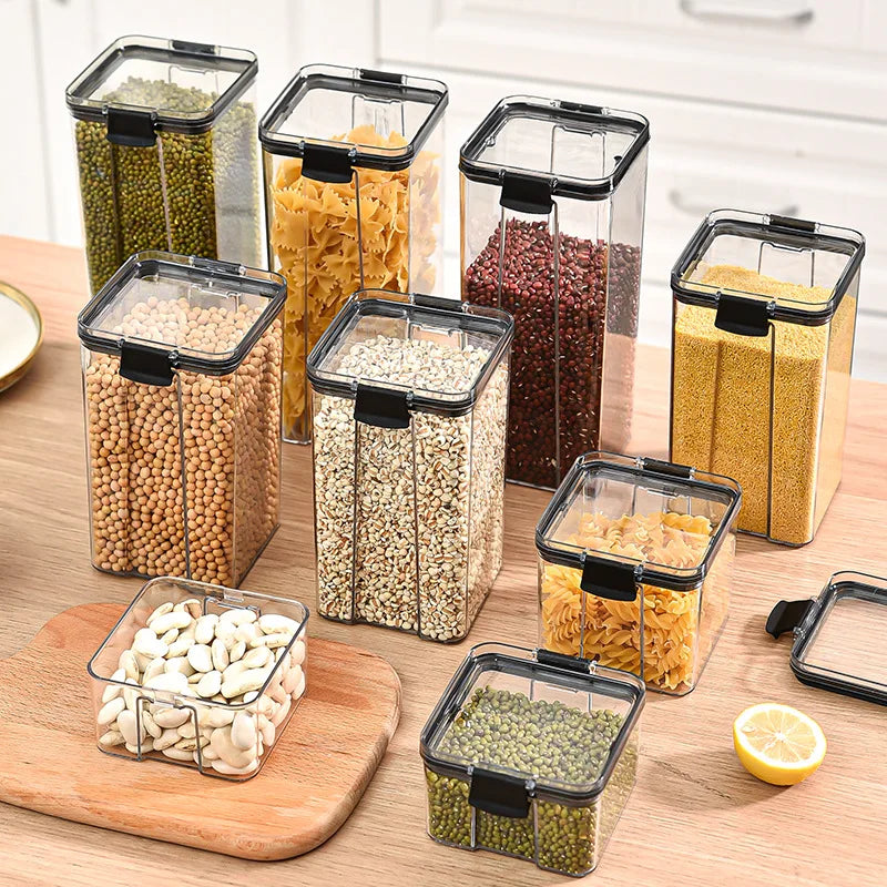Stackable Airtight Kitchen Storage Containers – Grain & Food Organizer Set