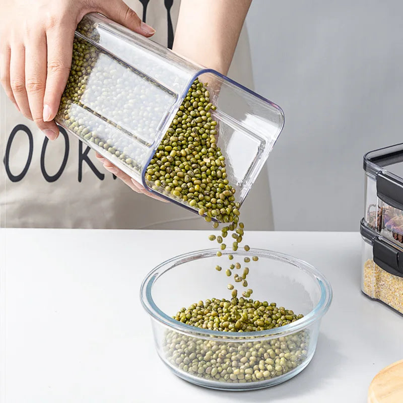 Stackable Airtight Kitchen Storage Containers – Grain & Food Organizer Set