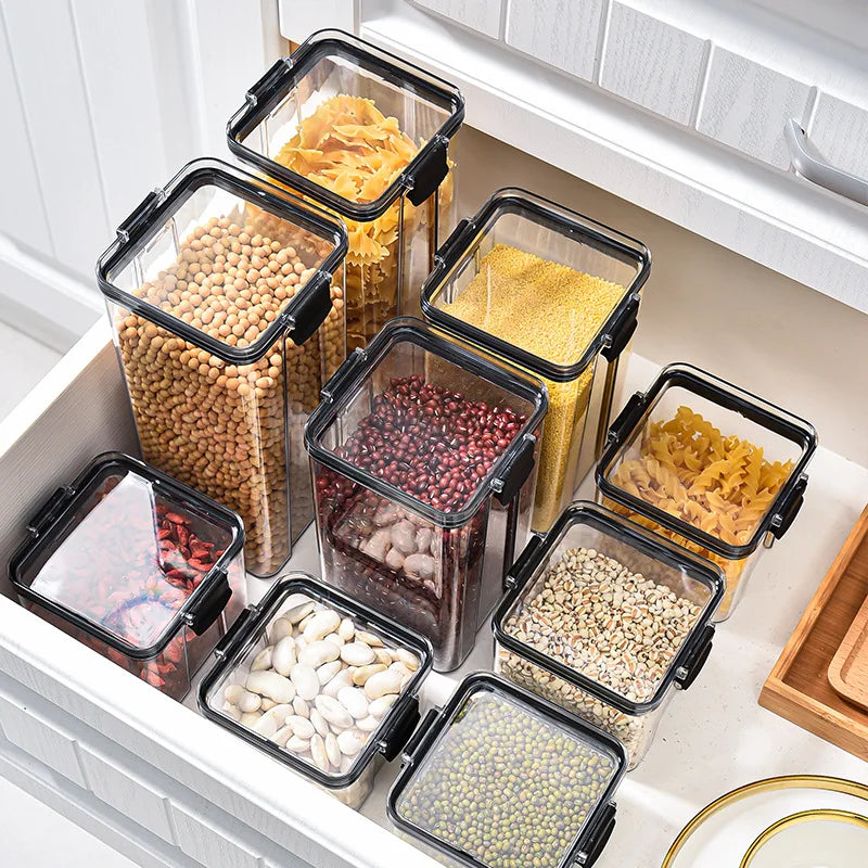 Stackable Airtight Kitchen Storage Containers – Grain & Food Organizer Set