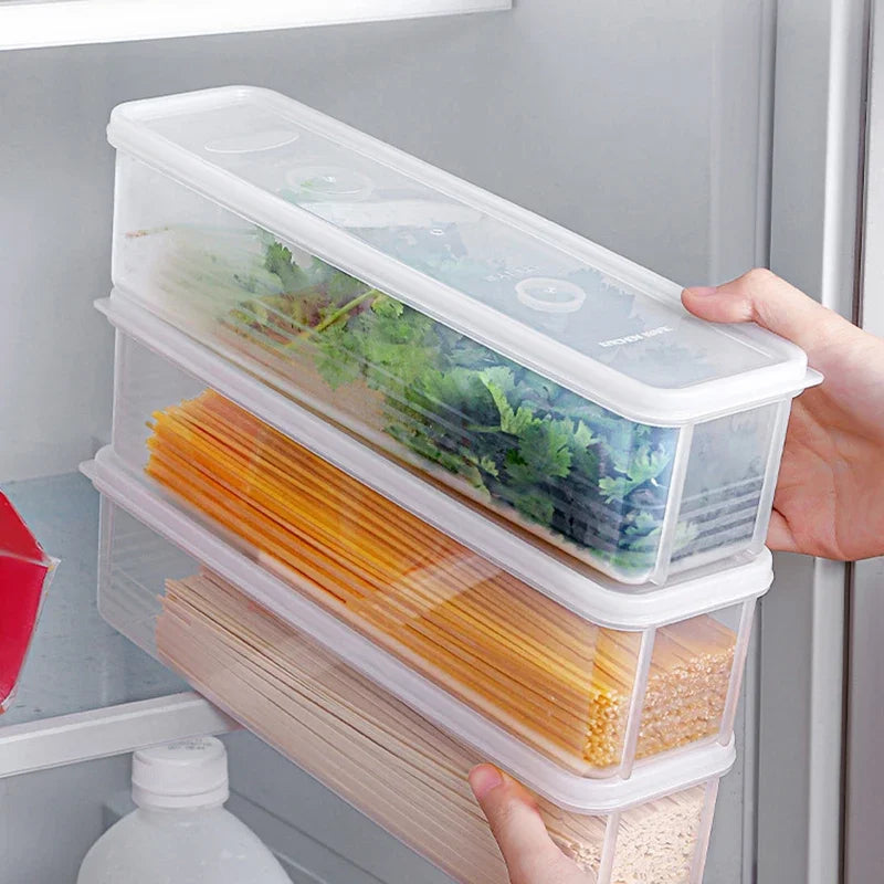 Refrigerator Fresh-Keeping Storage Box, Transparent Sealed Food Preservation Container for Fruits & Vegetables