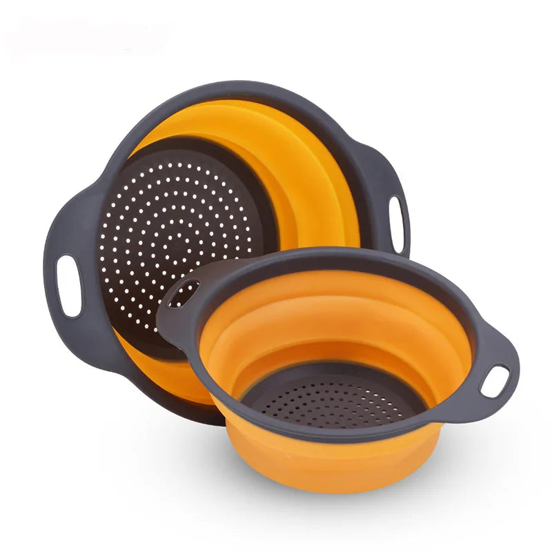 Silicone Fruit & Vegetable Washing Basket with Drainage – Foldable Design