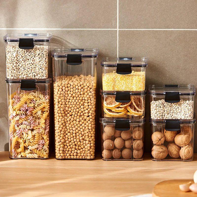 Stackable Airtight Kitchen Storage Containers – Grain & Food Organizer Set
