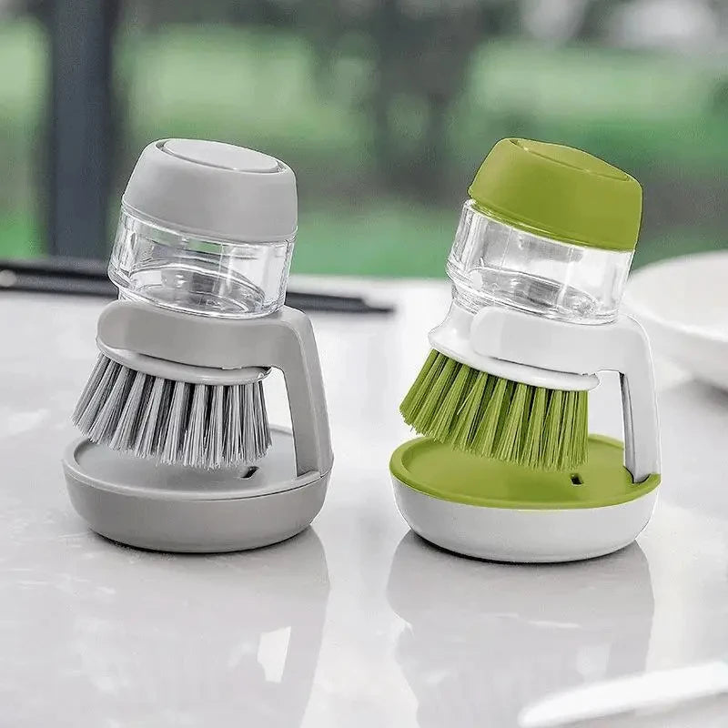 Soap Dispenser Dish Brush for Kitchen Cleaning with Holder Tray