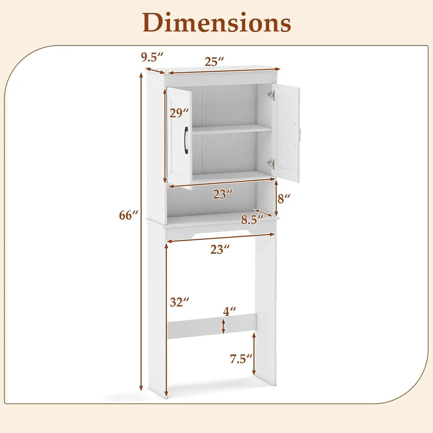 Over Toilet Cabinet – Vertical Space-Saving Storage