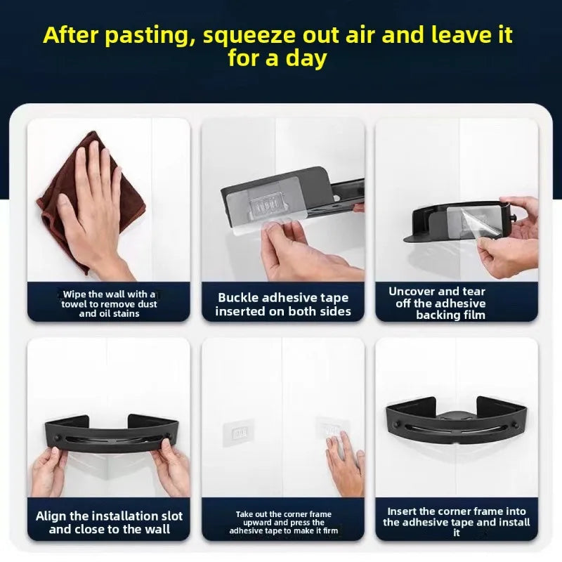 Adhesive Shower Shelf – No-Drill Waterproof Bathroom Organizer (1–3 PCS)