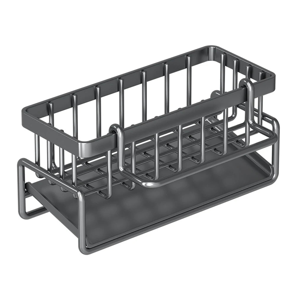 Kitchen Sink Organizer – Stainless Steel Sponge & Faucet Rack