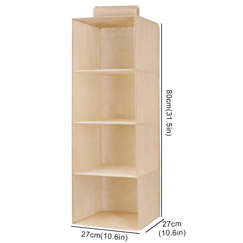 Hanging Closet Organizer – Foldable Storage Shelves with Drawers