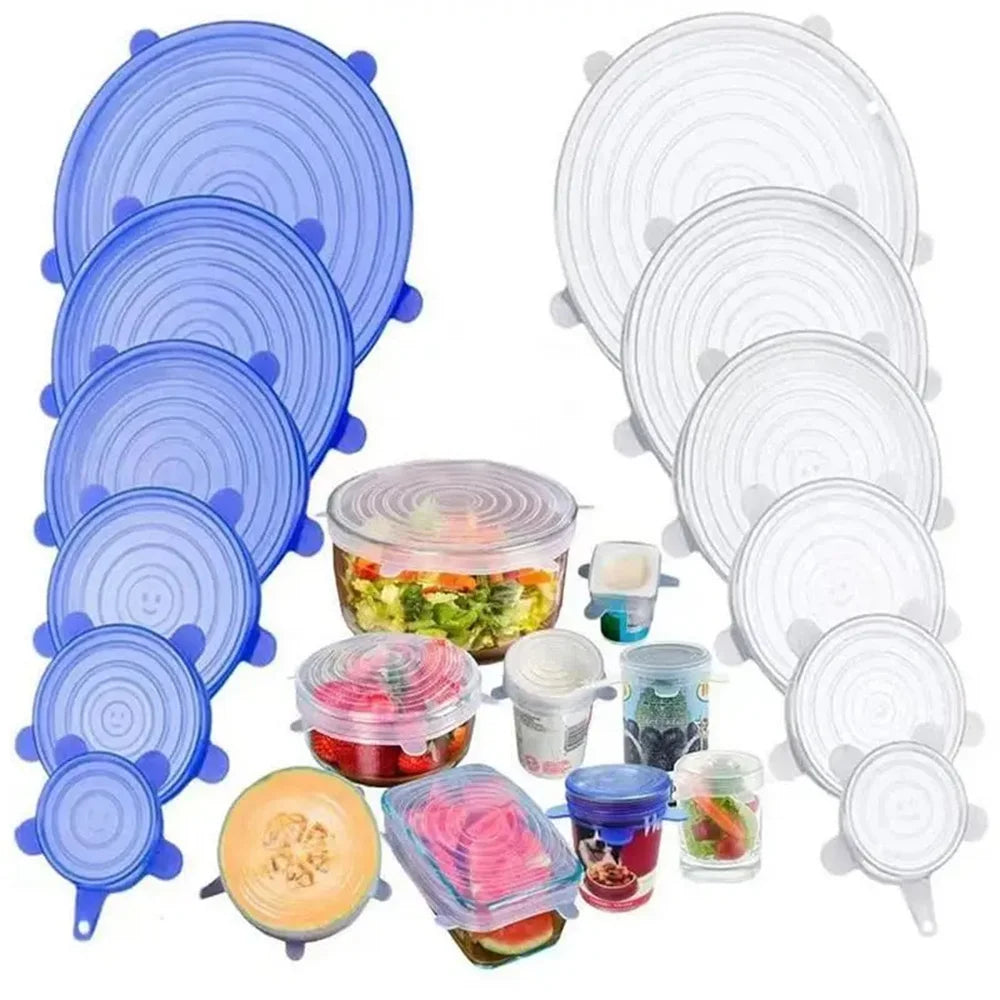 6Pcs Silicone Stretch Lids Set – Reusable Airtight Food Covers
