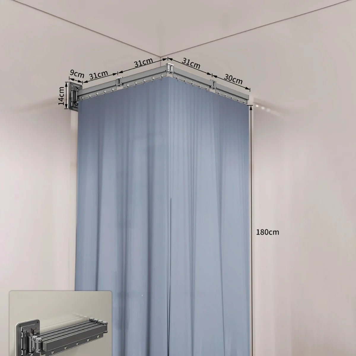 Folding Shower Curtain Set – Space-Saving Dry & Wet Separation