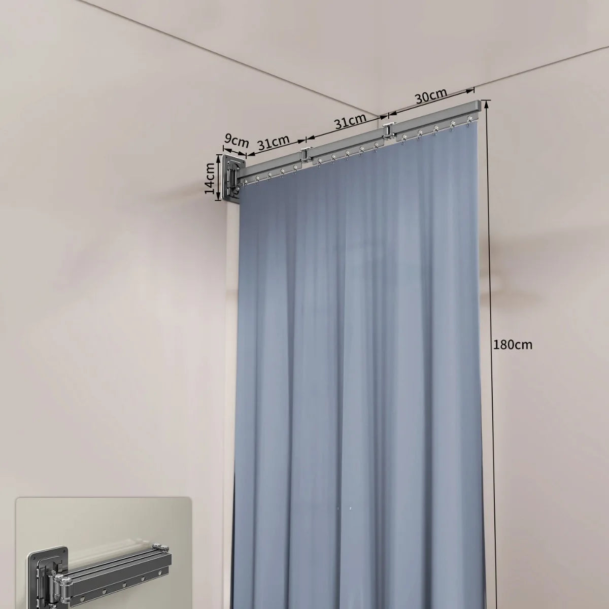 Folding Shower Curtain Set – Space-Saving Dry & Wet Separation
