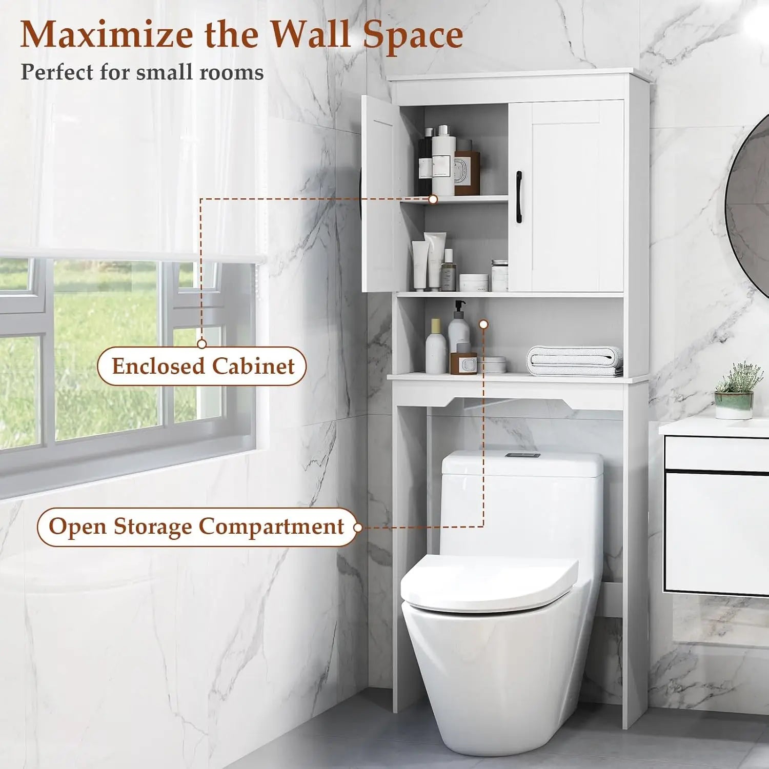 Over Toilet Cabinet – Vertical Space-Saving Storage