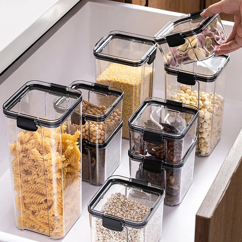 Stackable Airtight Kitchen Storage Containers – Grain & Food Organizer Set