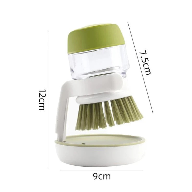Soap Dispenser Dish Brush for Kitchen Cleaning with Holder Tray