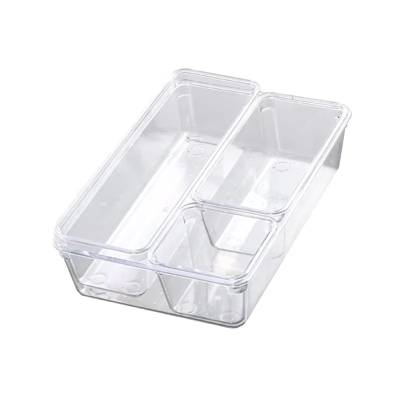 Clear Drawer Organizer Set – 7/14-Piece Modular Storage for Makeup, Jewelry & Office Essentials