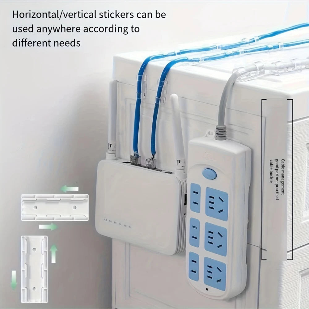 4pcs Socket Holder Set – Self-Adhesive Wall Mount for Power Strips