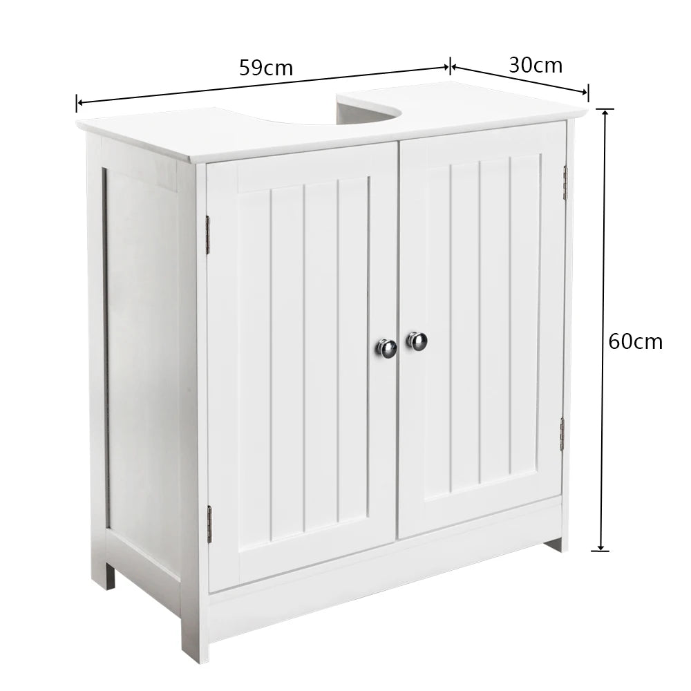 White Storage Cabinet for Bathroom Sink