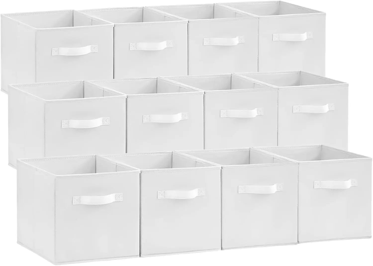 12-Pack Foldable Fabric Storage Cubes – 11” Home & Office Organization Bins