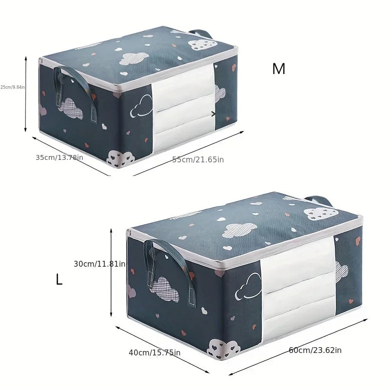 Large Storage Bag – Foldable Closet Organizer with Handles & Clear Window