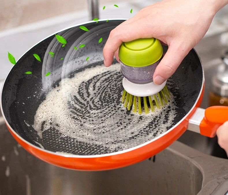 Soap Dispenser Dish Brush for Kitchen Cleaning with Holder Tray