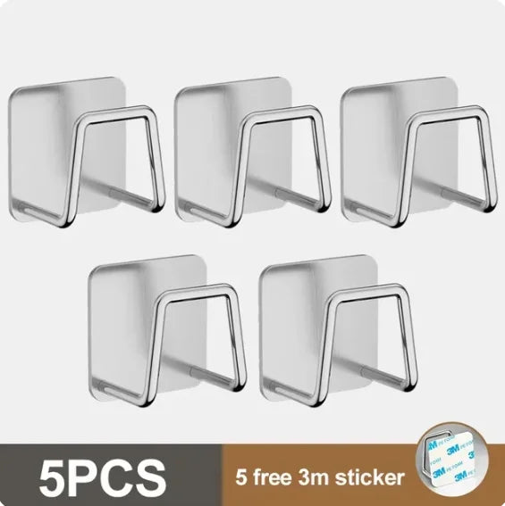 1-8pcs Kitchen Sponge holder Self Adhesive Sink Sponges Drain Drying Rack Wall Hooks Organizer bathroom Storage Rack