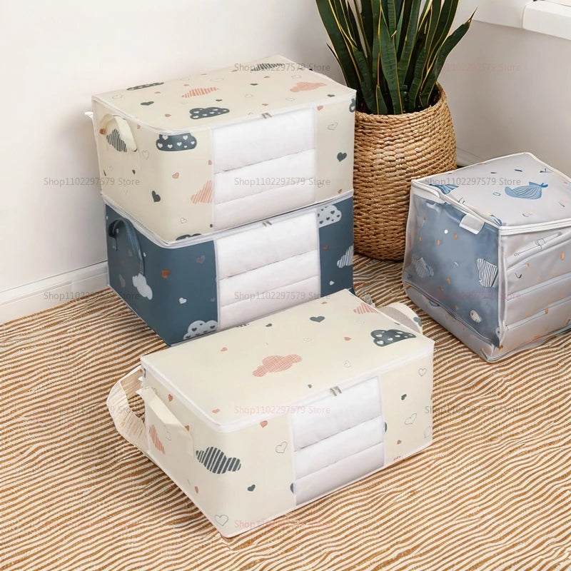 Large Storage Bag – Foldable Closet Organizer with Handles & Clear Window