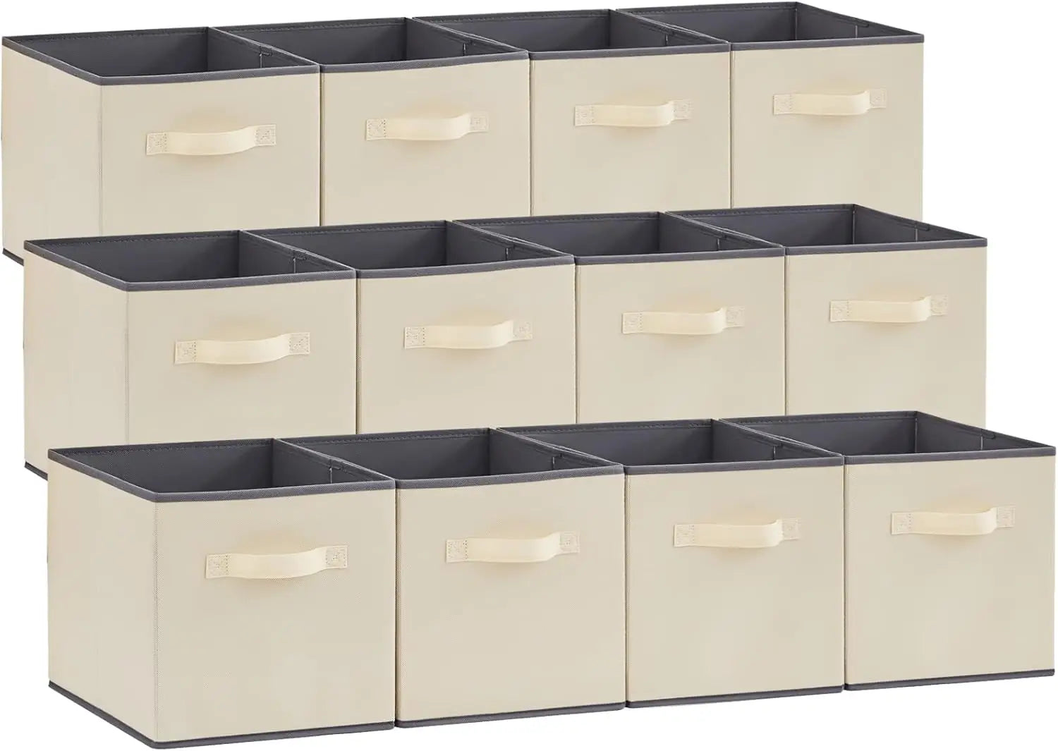 12-Pack Foldable Fabric Storage Cubes – 11” Home & Office Organization Bins