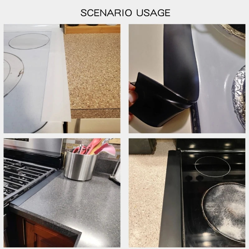 2Pcs Stove Counter Gaps Cover Silicone Strips Oil Dust Water Seal Cooker Cover