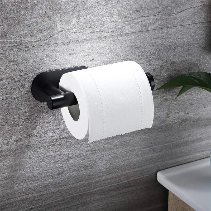 Adhesive Paper Towel Holder, Wall-Mounted Tissue & Toilet Roll Dispenser for Kitchen, Bathroom & Cabinet Storage