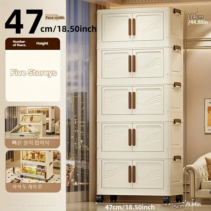 Nest Locker™ ClearDoor Foldable Storage Box – Stackable Space-Saving Organizer for Clothes, Books & Toys