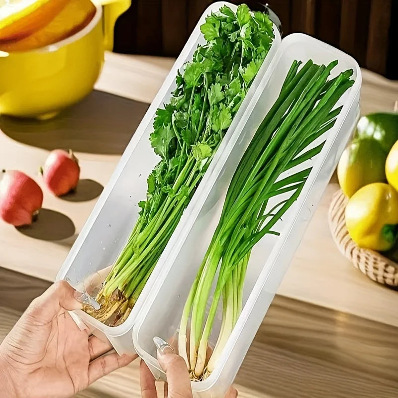 Refrigerator Fresh-Keeping Storage Box, Transparent Sealed Food Preservation Container for Fruits & Vegetables