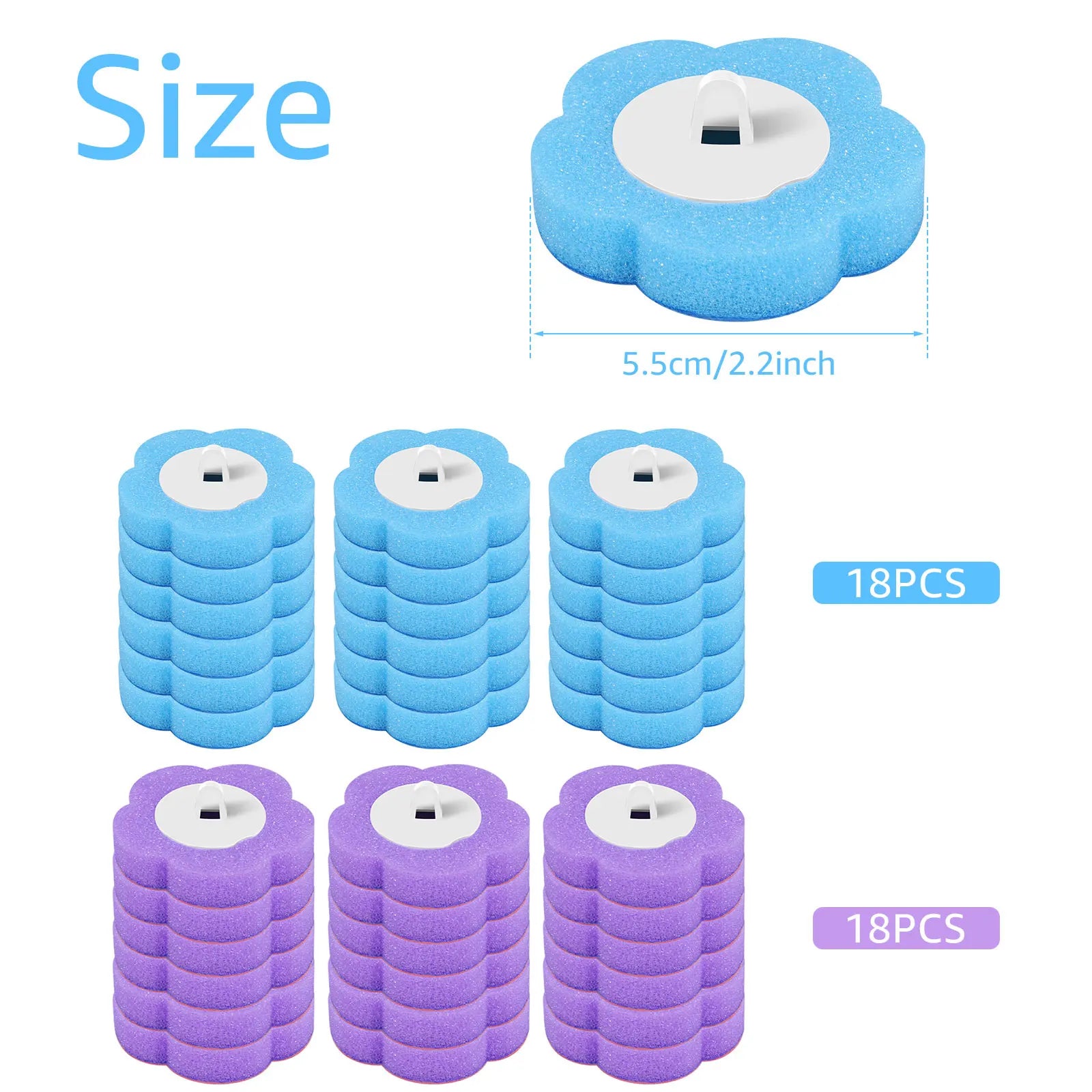 Disposable Toilet Brush Kit with Long Handle – 18/36 Refill Heads | Hygienic 360° Deep Cleaning Bathroom Set