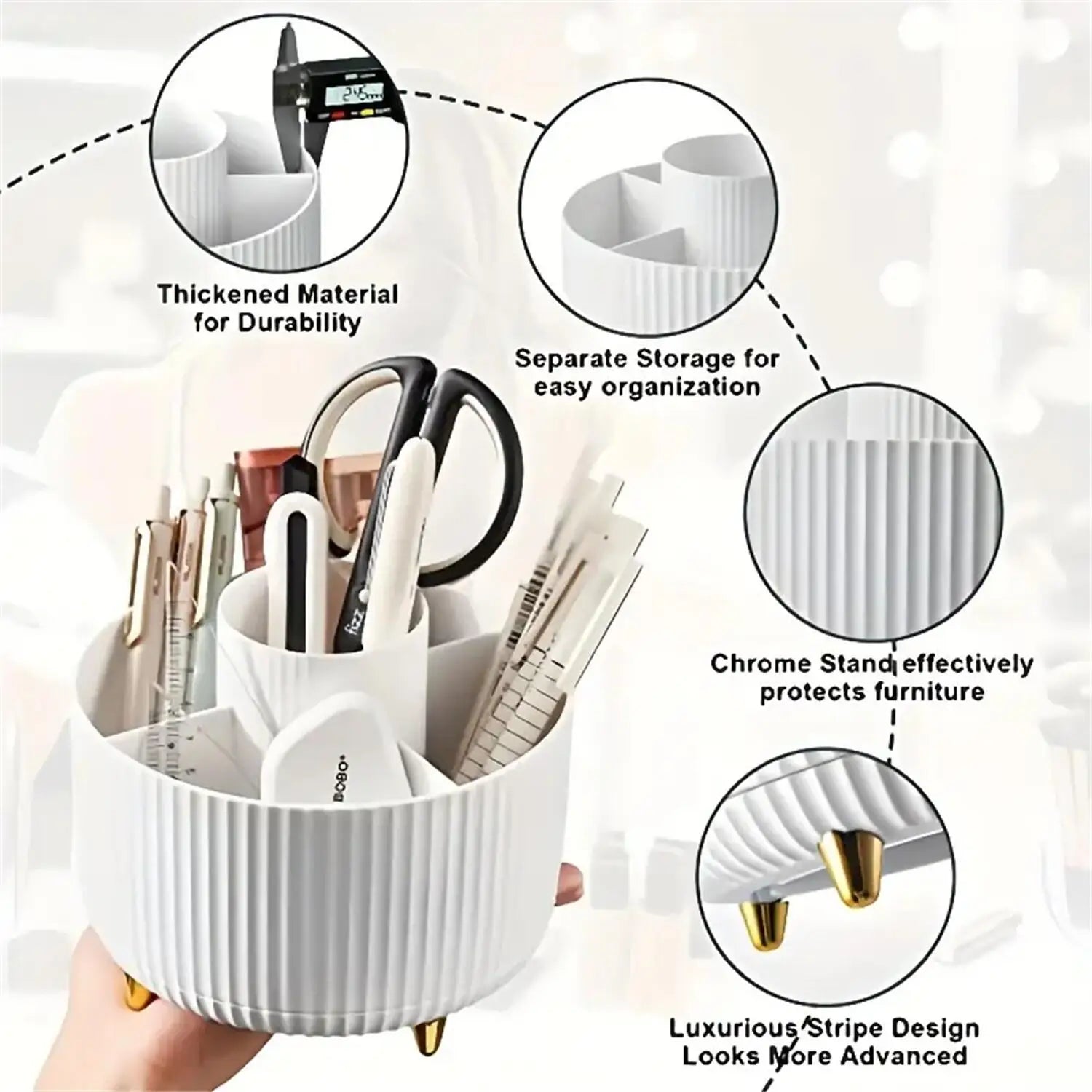 Rotating Makeup Organizer – 360° Easy Access Storage