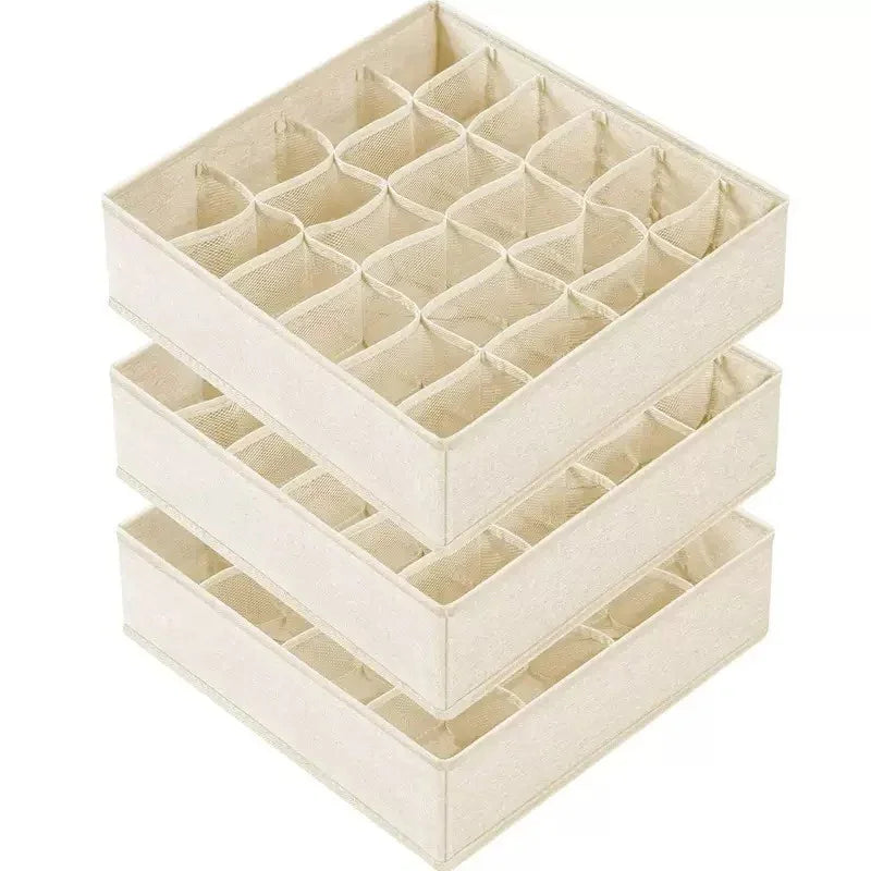 4-Piece Foldable Underwear & Socks Drawer Organizer Set – Non-Woven Storage Boxes