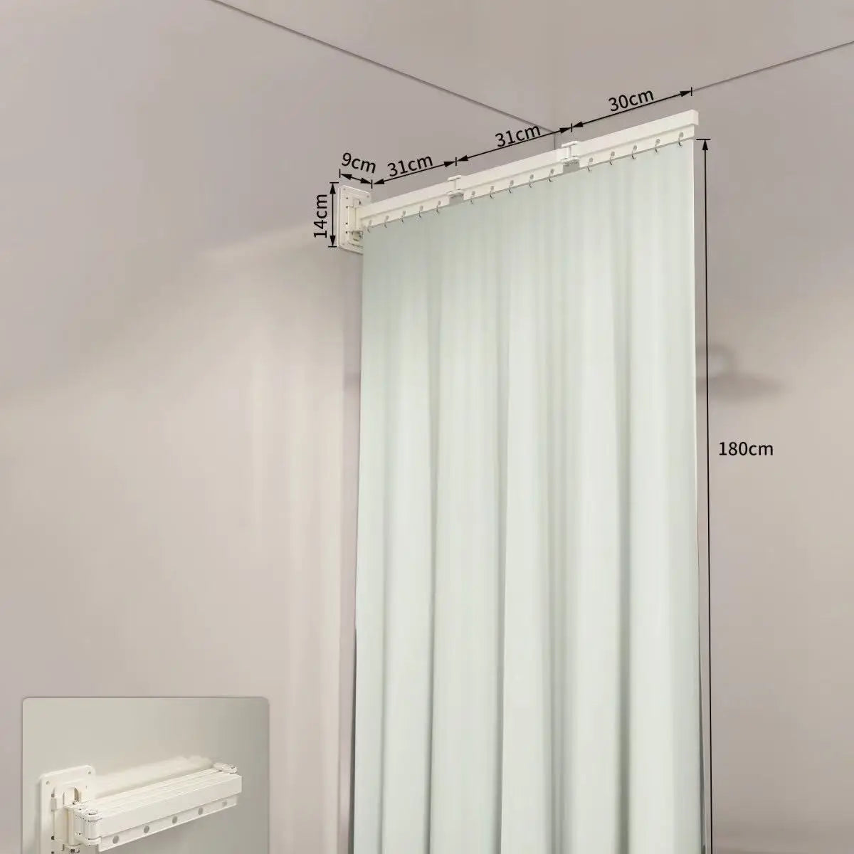 Folding Shower Curtain Set – Space-Saving Dry & Wet Separation