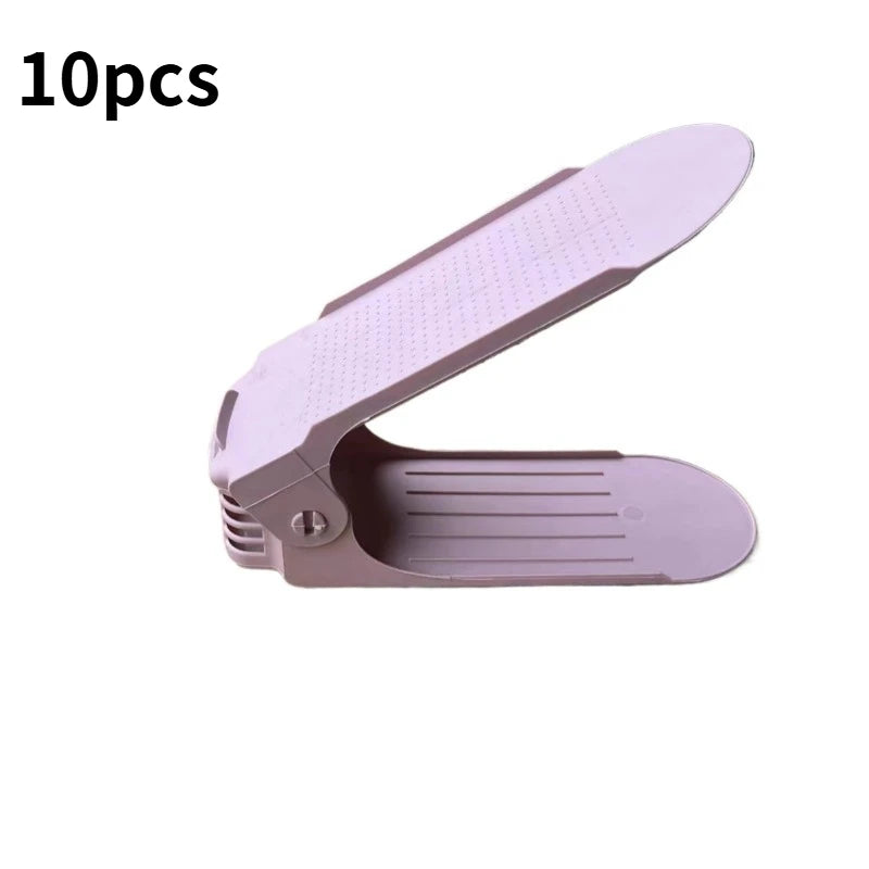 10Pcs Adjustable Shoe Stackers – Double-Layer Space-Saving Shoe Organizers