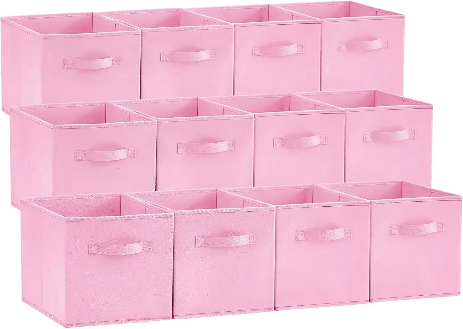 12-Pack Foldable Fabric Storage Cubes – 11” Home & Office Organization Bins
