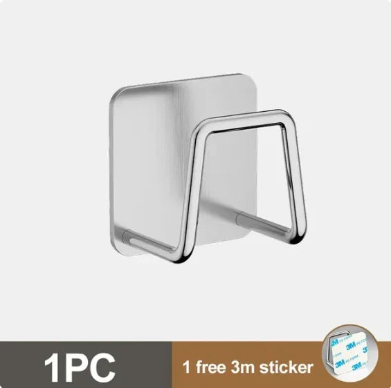 1-8pcs Kitchen Sponge holder Self Adhesive Sink Sponges Drain Drying Rack Wall Hooks Organizer bathroom Storage Rack