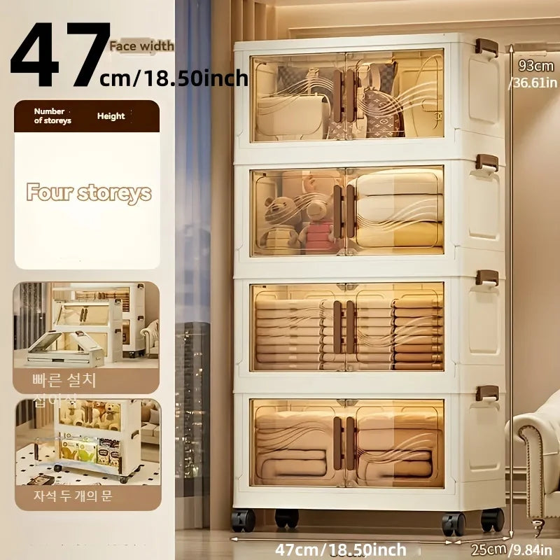 Nest Locker™ ClearDoor Foldable Storage Box – Stackable Space-Saving Organizer for Clothes, Books & Toys