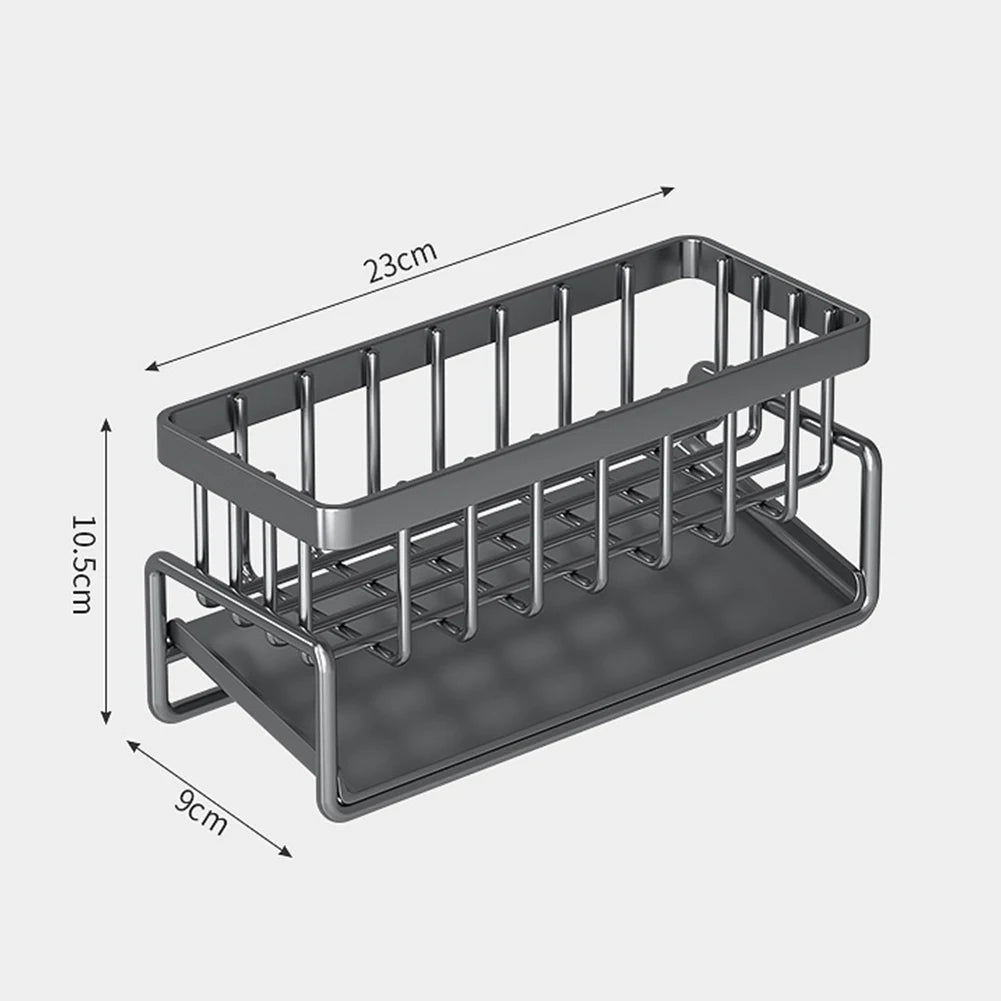 Kitchen Sink Organizer – Stainless Steel Sponge & Faucet Rack