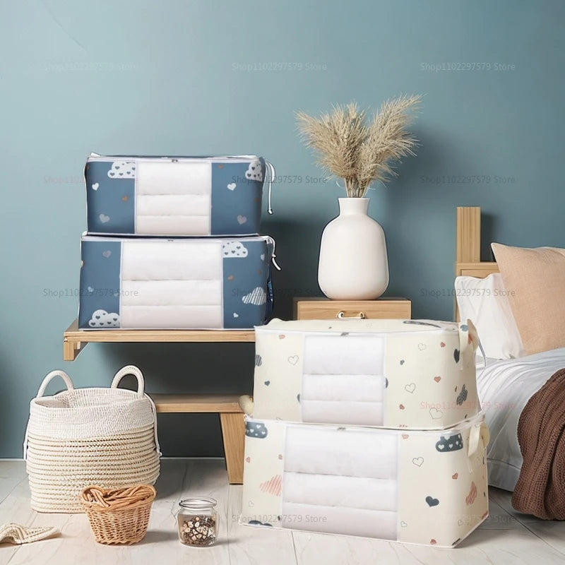 Large Storage Bag – Foldable Closet Organizer with Handles & Clear Window