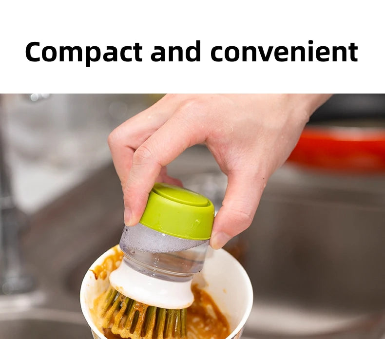 Soap Dispenser Dish Brush for Kitchen Cleaning with Holder Tray