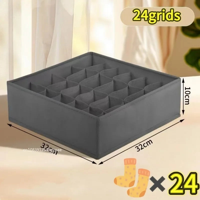 4-Piece Foldable Underwear & Socks Drawer Organizer Set – Non-Woven Storage Boxes