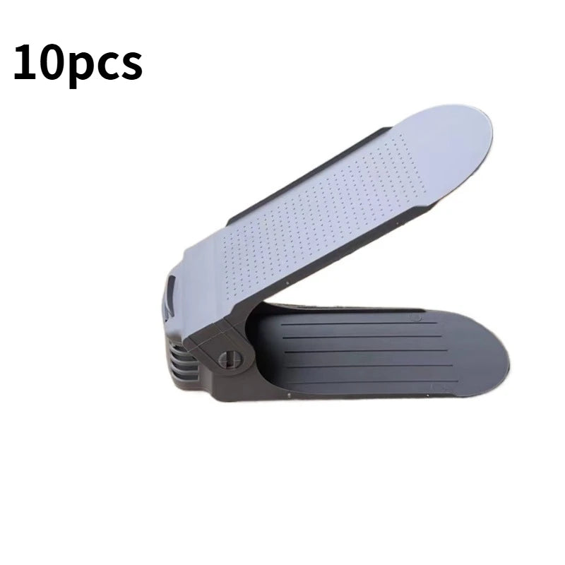 10Pcs Adjustable Shoe Stackers – Double-Layer Space-Saving Shoe Organizers
